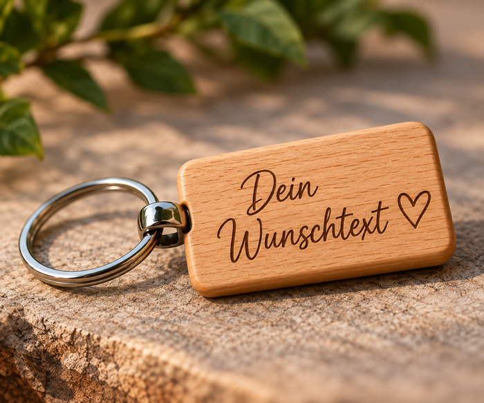 Hölzerner Schlüsselanhänger personalisiert